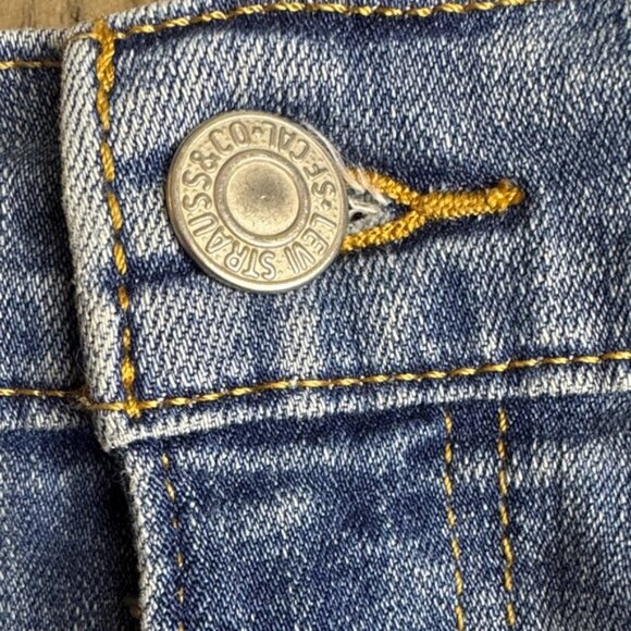 Levi's Women's Mid Length Denim Shorts in Light Blue - Picture 3 of 5